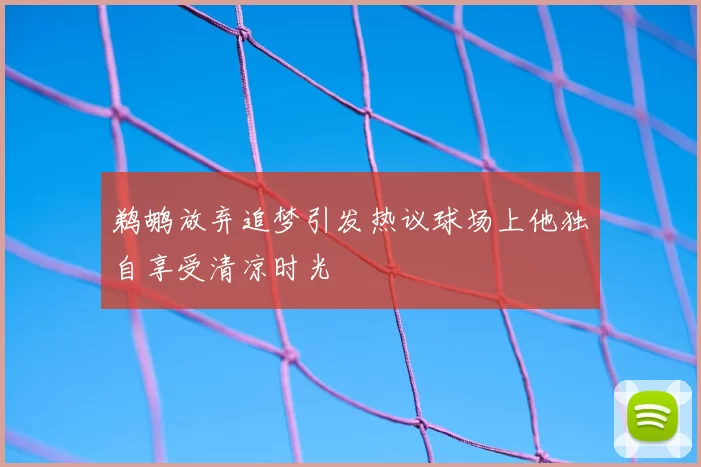 鹈鹕放弃追梦引发热议球场上他独自享受清凉时光